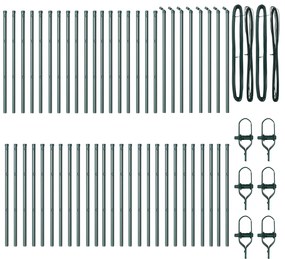 vidaXL Στυλοβάτες Φράχτη 52 τμχ Πράσινο Ø32 mm 120 cm Γαλβανισμένο Χάλυβα