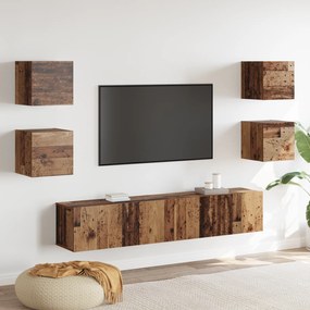 vidaXL Σετ επίπλου τηλεόρασης 6 pcs Καφέ 160 x 30 x 30 εκ.