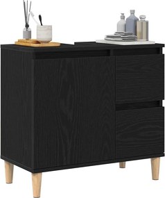 vidaXL Ντουλάπι Μπάνιου Μαύρη Οξυά 65 x 33 x 60 εκ Επεξεργασμένο ξύλο