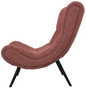 Πολυθρόνα-μπερζέρα Silla pakoworld μπουκλέ ύφασμα σε σάπιο μήλο απόχρωση 97x80x100εκ