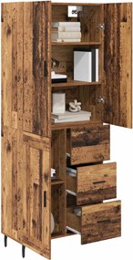 vidaXL Highboard 2 pcs Παλιό Ξύλο 69,5 x 34 x 180 εκ.