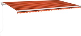 vidaXL Ηλεκτρική τέντα με LED και αισθητήρα 6 x 3 m
