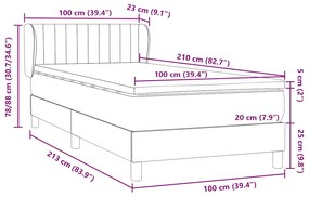 ΚΡΕΒΑΤΙ BOXSPRING ΜΕ ΣΤΡΩΜΑ ΣΚΟΥΡΟ ΠΡΑΣΙΝΟ 100X210ΕΚ. ΒΕΛΟΥΔΙΝΟ 3317688