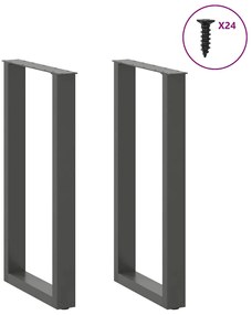 vidaXL Πόδια Τραπεζιού Μπαρ σε Σχήμα U 2 τεμ. Ανθρακί 50x(90-91) εκ. Ατσάλι