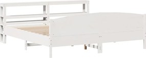 vidaXL Σκελετός Κρεβ. Χωρίς Στρώμα Λευκό 180x200 εκ Μασίφ Πεύκο