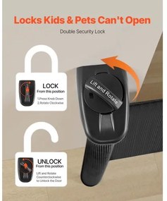 VEVOR Retractable Baby Gate, Extends to 5150 mm Extra Wide, 990 mm Tall, with Reinforced Fiberglass Strips, Avoids Crawling Through, Mesh Dog Gate for Decks, Doorways, Garages, Indoor, Black