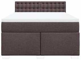 ΚΡΕΒΑΤΙ BOXSPRING ΜΕ ΣΤΡΩΜΑ ΣΚΟΥΡΟ ΚΑΦΕ 160X200 ΕΚ ΥΦΑΣΜΑΤΙΝΟ 3288256