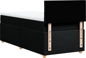 vidaXL Κρεβάτι Boxspring με Στρώμα Μαύρο 100 x 200 εκ. Υφασμάτινο