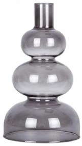 Κηροπήγιο Circles PT3893BK 10x20cm Black Present Time Glass