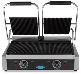 Contact Grill - Grooved - Double Grill Plate - 2 x 22cm