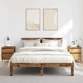 Κομοδίνα 2 τεμάχια Παλιό ξύλο 40x35x50 cm Κατασκευασμένο ξύλο - Καφέ