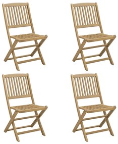 vidaXL Καρέκλες Κήπου Πτυσσόμενες 4 τεμ. 57x49x90 εκ. Μασίφ Ακακία