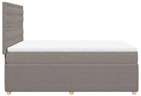 vidaXL Κρεβάτι Boxspring με Στρώμα Taupe 140x190 εκ. Υφασμάτινο