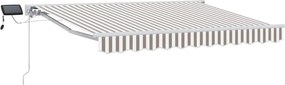 vidaXL Χειροκίνητο πλαίσιο τέντας με LED 3 x 2,5 μ