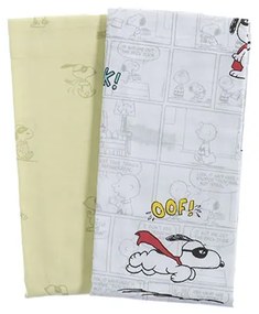 Σετ Σεντόνια Λίκνου Snoopy Mask Hero White 2x(70x120) - Nef-Nef Homeware