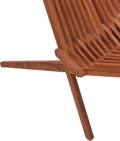 Πολυθρόνα Phoenox pakoworld πτυσσόμενη φυσικό teak ξύλο 101x63x80εκ