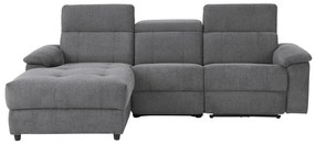 Ρυθμιζόμενος γωνιακός καναπές Denton 655, 98x252x164cm, Ανθρακί, Ταπισερί
