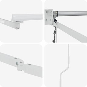 vidaXL Αναδιπλούμενο πλαίσιο τέντας Λευκός 350 x 250 εκ Αλουμίνιο
