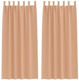 vidaXL Κουρτίνες 2 pcs Ανοιχτό καφέ 245x140εκ. Πολυεστέρας