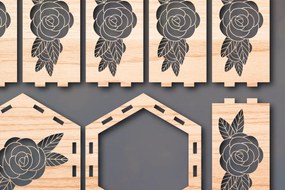 Σετ των 2 Intra απο ξύλο plywood 3mm-4mm πάχος - Cricut Laser Cut Flower Lantern Δίασταση 25x25 cm INTRAFABR-48671246