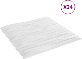vidaXL Πάνελ τοίχου 24 pcs Άσπρη Πέτρα 50 x 50 cm Φελιζόλ XPS