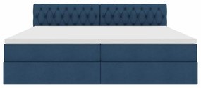 vidaXL LED Κρεβάτι αποθήκευσης με στρώμα Μπλε 200 x 200 cm Ύφασμα