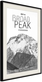 Αφίσα - Peaks of the World: Broad Peak - 20x30 - Μαύρο - Με πασπαρτού