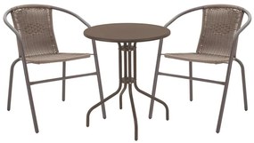 Intrahome Τραπεζαρία Vergo-Obbi Intrahome 3τεμ καφέ μέταλλο Φ60x70εκ | SKU: INTRAPA-241111257