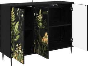 vidaXL Πλαϊνό γραφείο RHENEN Μαύρη Δρυς 102 x 33 x 76 εκ.