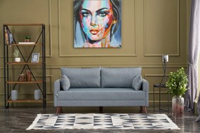 Διθέσιος Καναπές - Bella - Χρώμα Μπλε - 177x81x85εκ