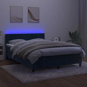 ΚΡΕΒΑΤΙ BOXSPRING ΜΕ ΣΤΡΩΜΑ &amp; LED ΣΚ. ΜΠΛΕ 140X200ΕΚ. ΒΕΛΟΥΔΙΝΟ 3134289