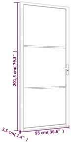vidaXL Εσωτερική Πόρτα 93x201,5 εκ. Μαύρο Ματ Γυαλί και Αλουμίνιο