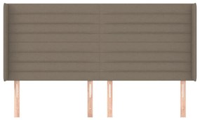 Κεφαλάρι με Πτερύγια Taupe 183x16x118/128 εκ. Υφασμάτινο - Μπεζ-Γκρι