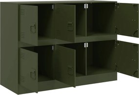 vidaXL Ντουλάπι Πράσινο Λαδί 99x39x73 εκ. από Ατσάλι