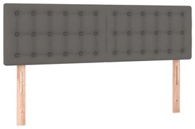 ΚΡΕΒΑΤΙ BOXSPRING ΜΕ ΣΤΡΩΜΑ &amp; LED ΓΚΡΙ 140X190 ΕΚ. ΣΥΝΘ. ΔΕΡΜΑ 3134223