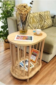 Βοηθητικό Τραπεζάκι Sapphire Δρυς MEFROS 51x36x65