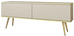 Έπιπλο Τηλεόρασης Oro STV_Bz+GL 135x32x53cm Beige-Gold