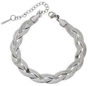 Βραχιόλι Senza Steel, πλεξούδα με τριπλή αλυσίδα