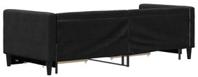 vidaXL Καναπές Κρεβάτι Συρόμενος Μαύρος 80x200 εκ Υφασμάτινος Συρτάρια