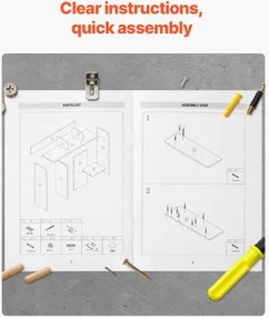 VEVOR Desktop Bookshelf White Desktop Storage Organizer 2-Tier for Office &amp; Home