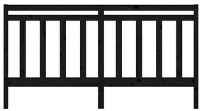 vidaXL Κεφαλάρι Κρεβατιού Μαύρο 186 x 4 x 100 εκ. Μασίφ Ξύλο Πεύκου