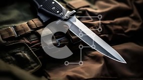 Intra Συλλεκτικό Ξύλινο Παζλ Plywood  4mm - Αιχμηρό μαχαίρι σε ρούχα ή εργαλεία Σε Ξύλινο Κουτί - Διαστάσεις: 10x10 cm – 25 κομμάτια