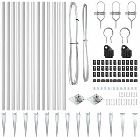 vidaXL Στύλος Περιφράξεων 13 pcs Ασημί Ατσάλι