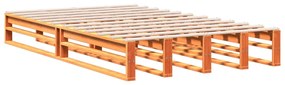 Κρεβάτι Βιβλιοθήκη Χωρίς Στρώμα 120x190 εκ Μασίφ Ξύλο Πεύκου - Καφέ
