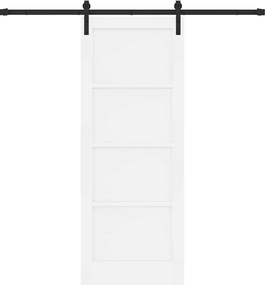 vidaXL Συρόμενη Πόρτα Λευκό και Μαύρο 78 x 202 εκ.