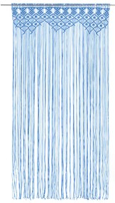 vidaXL Κουρτίνα Μακραμέ Μπλε 140 x 240 εκ. Βαμβακερή