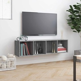 vidaXL Βιβλιοθήκη/Έπιπλο Τηλεόρασης Γκρι sonoma 143x30x36εκ Επεξ. Ξύλο