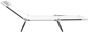 vidaXL Πτυσσόμενη ξαπλώστρα Κρεμ 182 x 55 x 85.5 εκ. Textilene