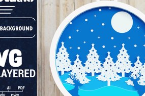 Σετ των 2 Intra απο ξύλο plywood 3mm-4mm πάχος Χριστουγεννιάτικο φόντο με  Papercut Δίασταση 1500x1500 cm INTRAFABR-85074982