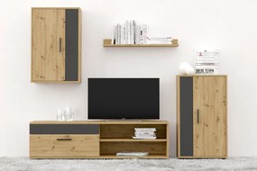 Σύνθετο σαλονιού Benor-Μαύρο - Φυσικό